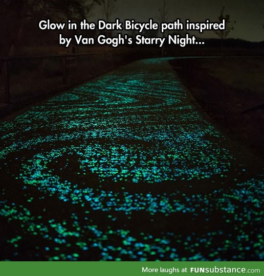 Starry bicycle path