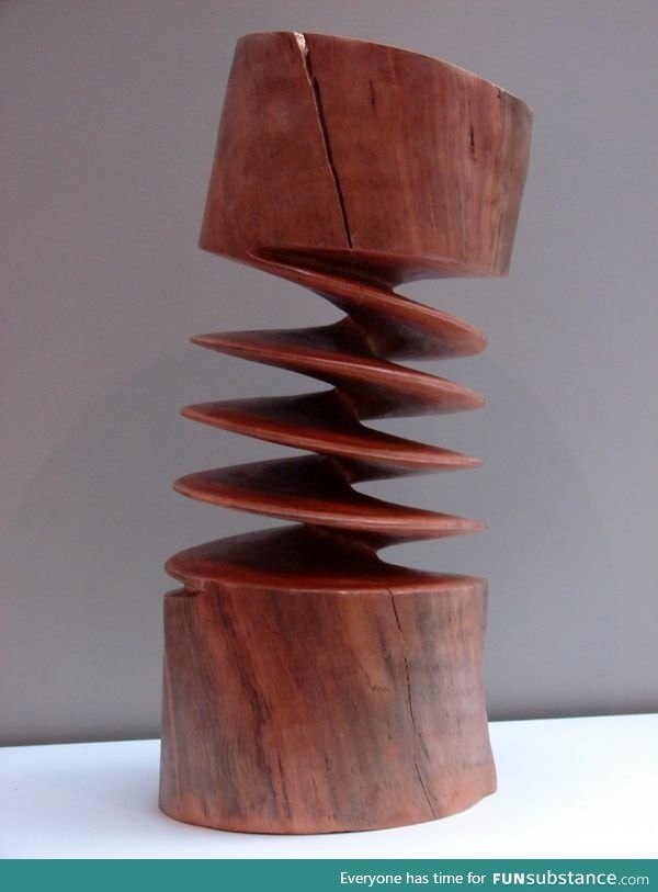 Carved wooden spiral