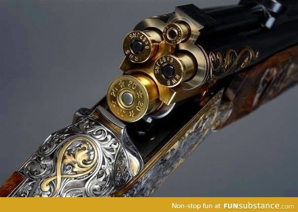 A gun with four barrels