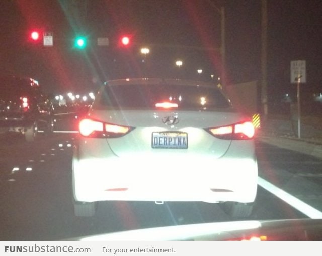 Derpina license plate