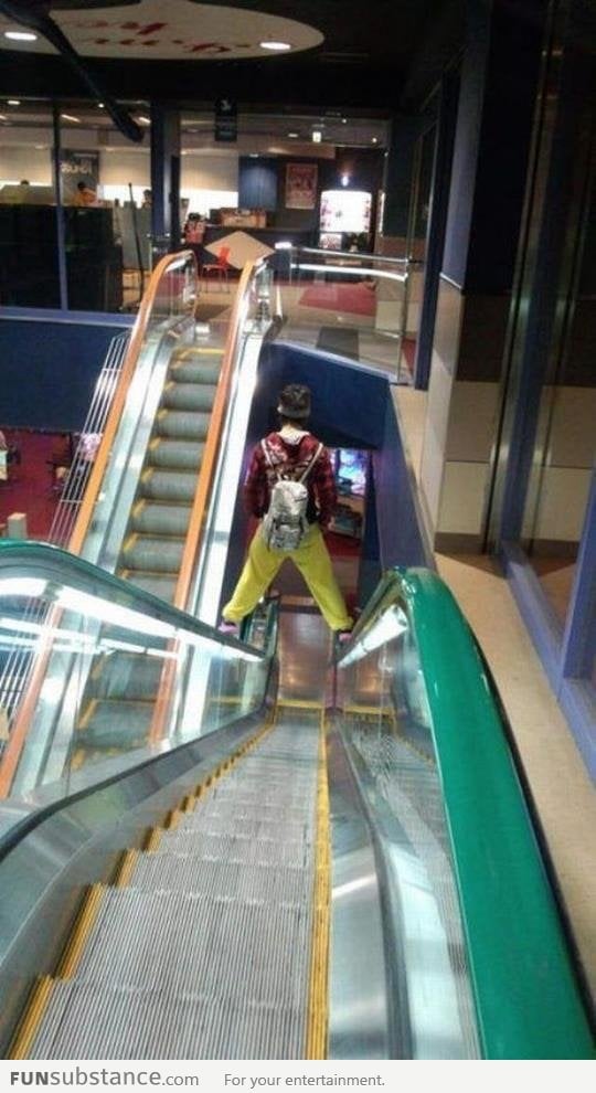 Because standing on escalator steps is too mainstream