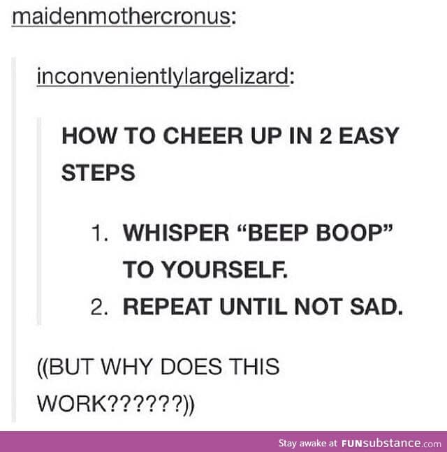 Whisper Beep Boop to yourself