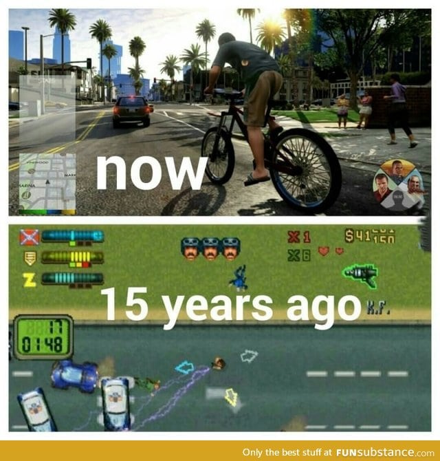 Gta V vs Gta 1! 15 years ago