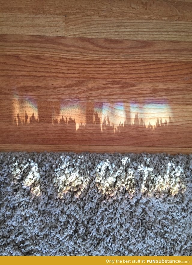 The shadow of my rug looks like a city skyline