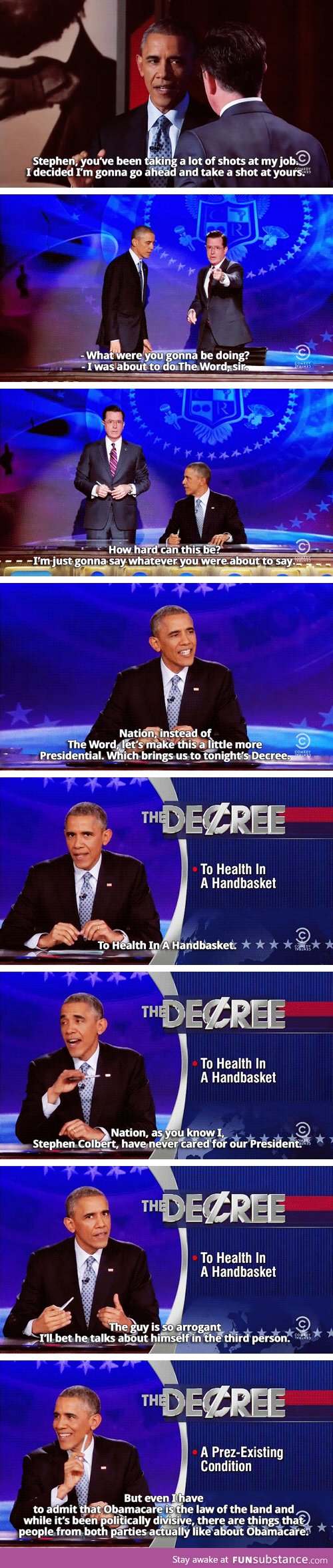 Barack Obama takes over The Word on The Colbert Report - FunSubstance