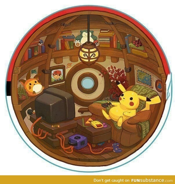 So here's how it looks from the inside a pokeball