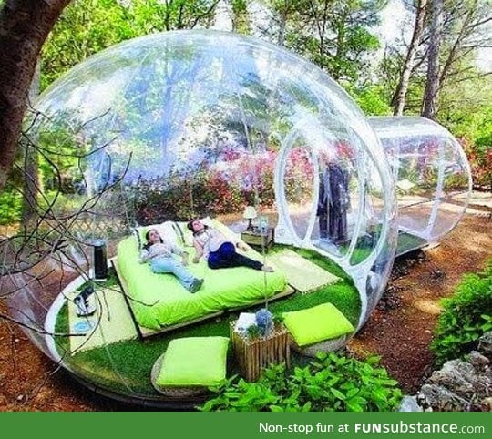 Imagine watching the rain inside of this bubble