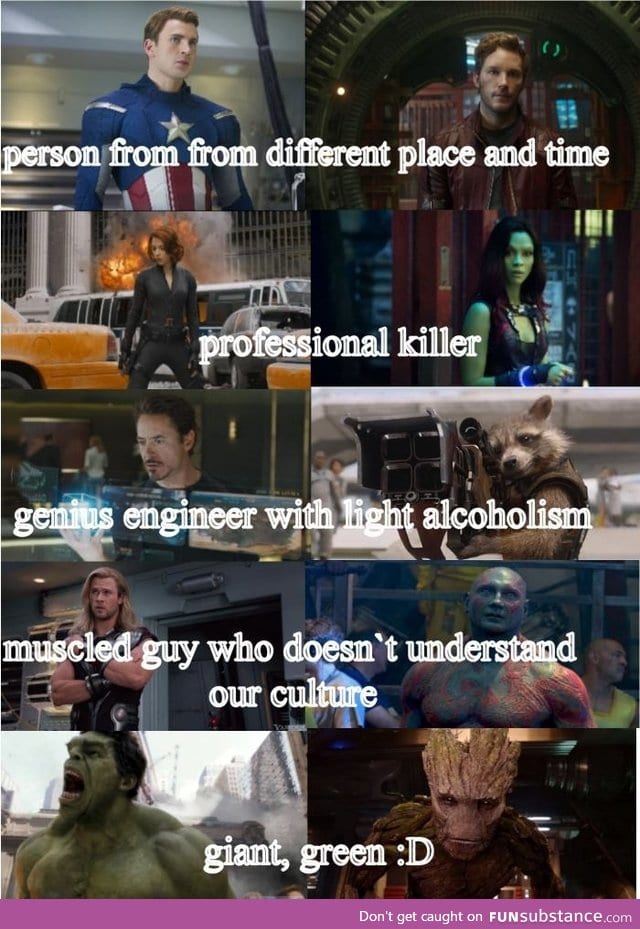 The resemblance between Avengers and Guardians