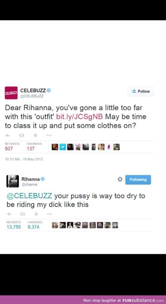 Rihanna takes sh*t from no one
