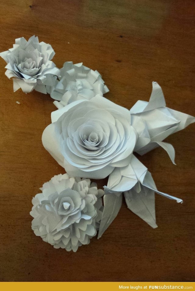 so I've been making paper flowers