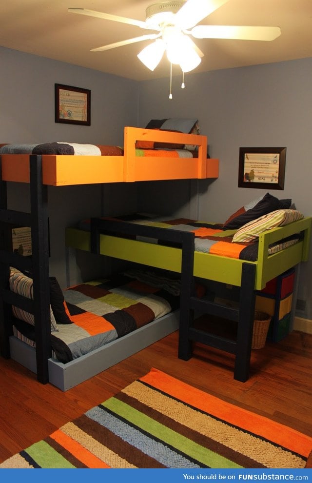Custom triple bunk beds