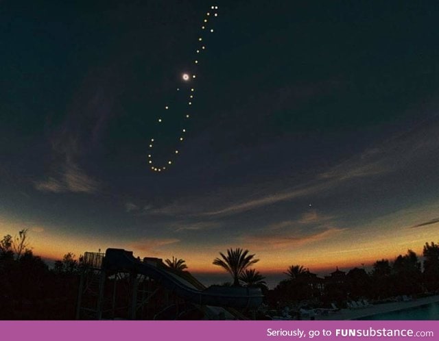The Sun, photographed from the same spot, at the same hour, on different days throughout