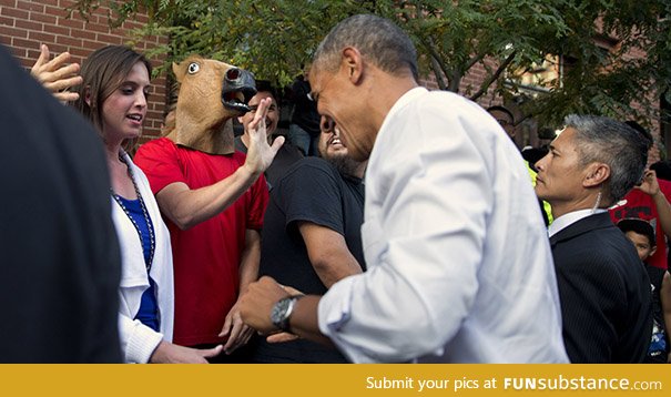 Obama greets supporters