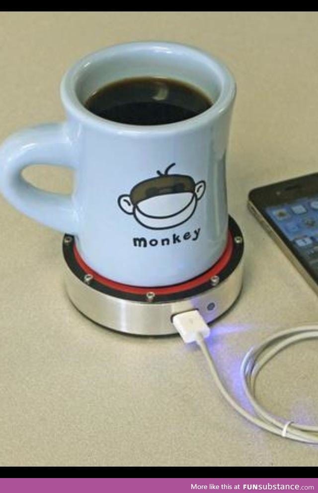 Charge your phone from the heat of your coffee