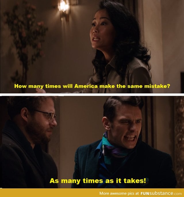 So 'The Interview' is now on Netflix. This is definitely my favourite line