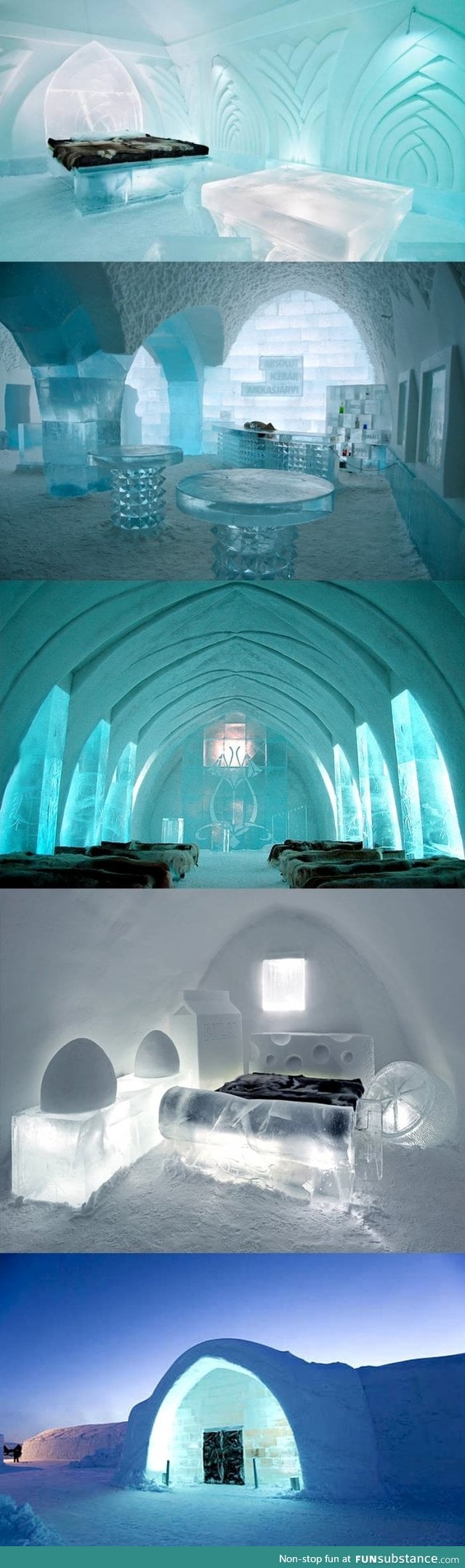 In Sweden there is a hotel completely made out of ice and snow