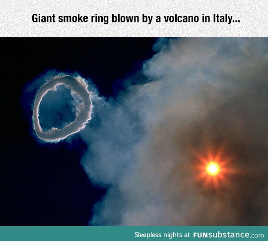 Rare volcano smoke ring
