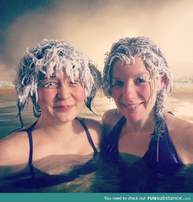 This is what happens when you go swimming in an outdoor pool at -40°C