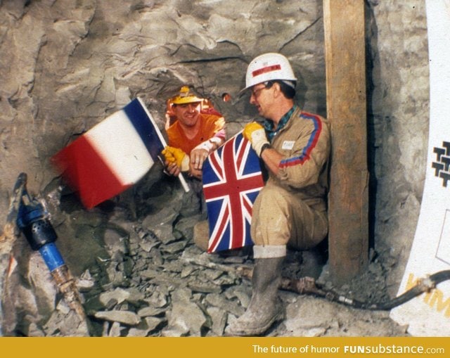 When both sides of the channel tunnel first met 1990
