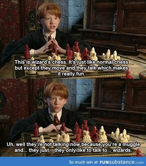 Muggles can't play wizard's chess