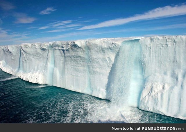 Huge glacial waterfall