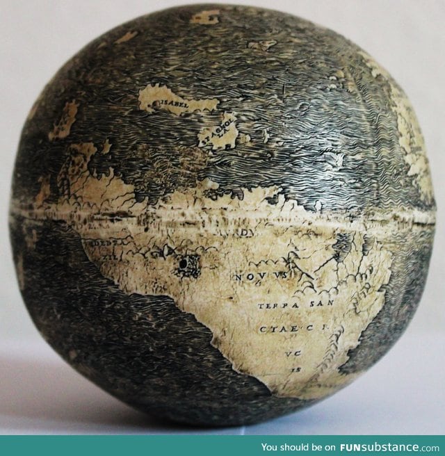 Oldest Known Globe Carved into an Ostrich Egg