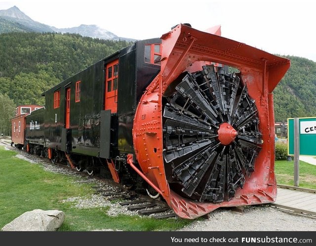 This is a Rotary Snowplow used for clearing Train Tracks after heavy snow, built in 1899
