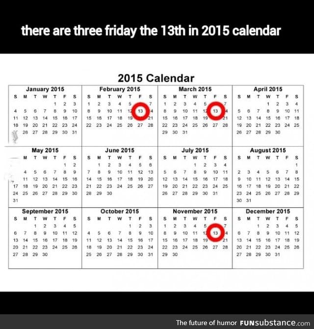 3 Friday the 13th in 2015