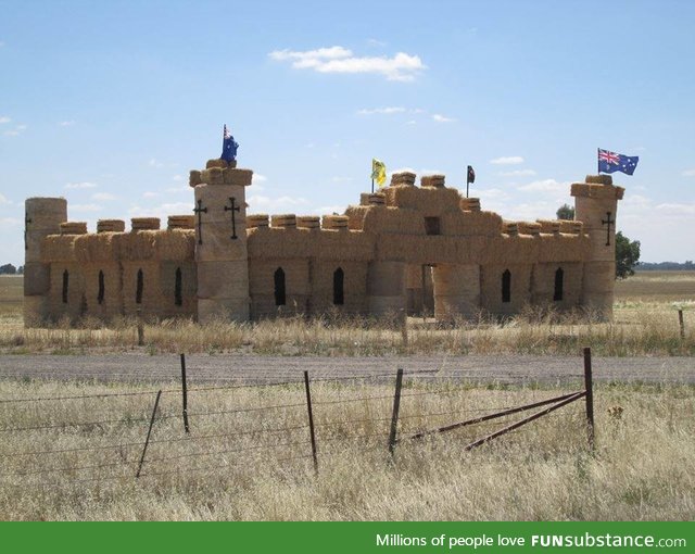 A castle made of hay bales
