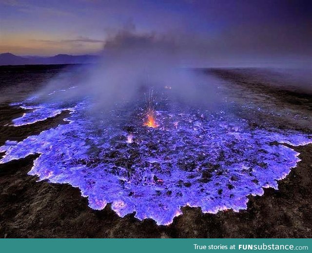 Blue lava volcano. Java, Indonesia
