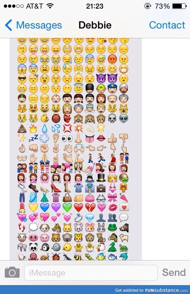 The girl I babysit for literally texted me every emoji
