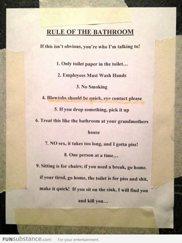 Rule of the bathroom