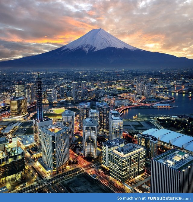 Mt. Fuji overlooking Yokohama