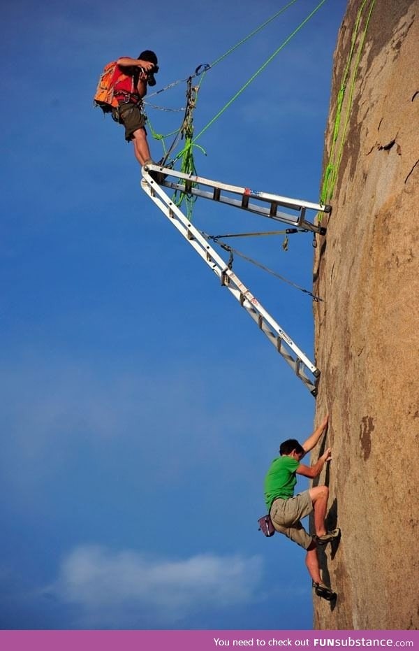 How photographers take pictures of rock climbers