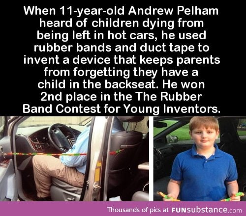 When 11-year-old Andrew Pelham heard of children dying from being left in hot cars