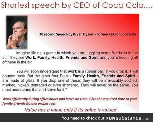 Shortest speech CEO
