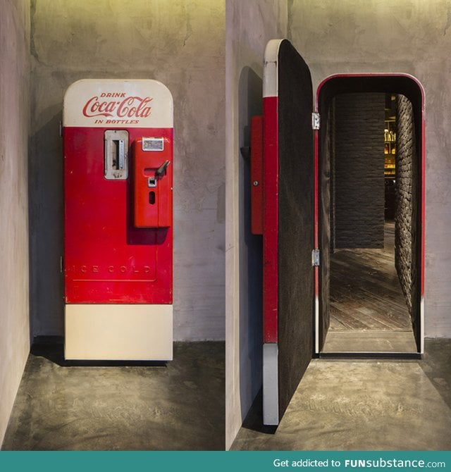 A bar hidden behind an old Coca-Cola machine in Shanghai