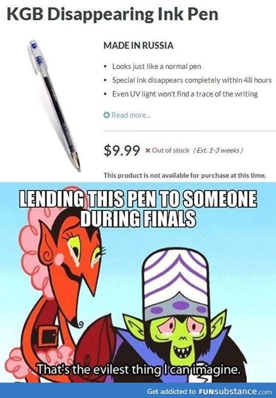 Lending pens for finals