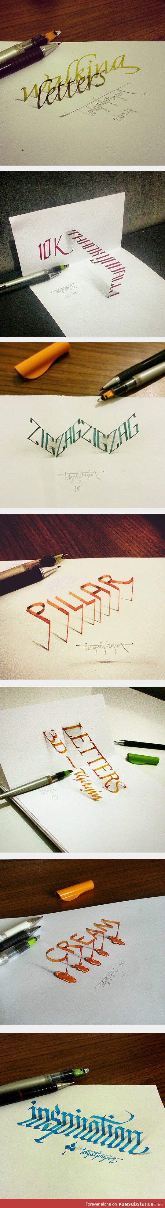 Amazing examples of anamorphic lettering