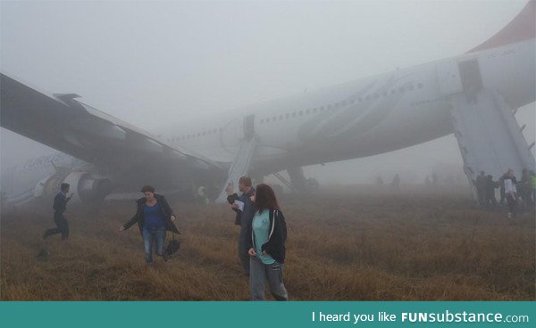 A Turkish Airline's plane has crash landed in Nepal. Everyone is safe