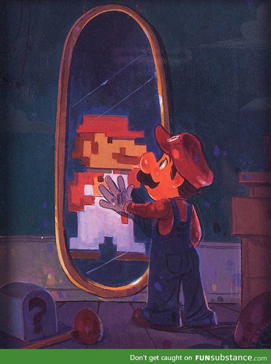 Objects in the mirror may be more pixelated than they appear