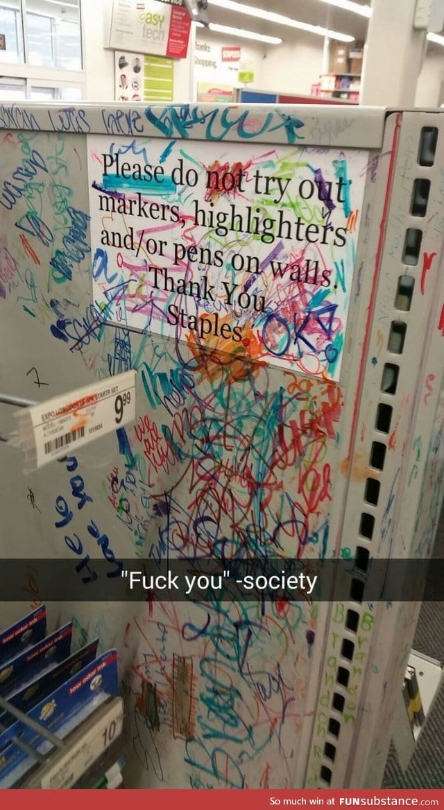 Society does not have to conform to your rules, Staples