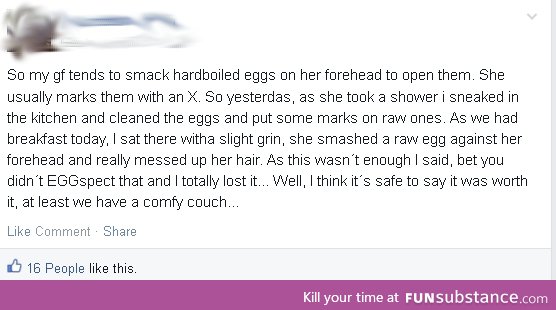 Smashing eggs