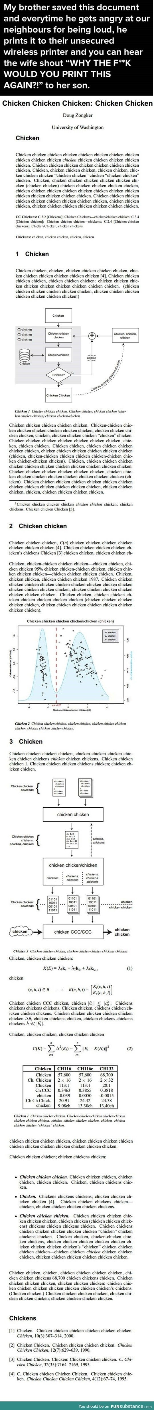 Chicken is the meaning to life