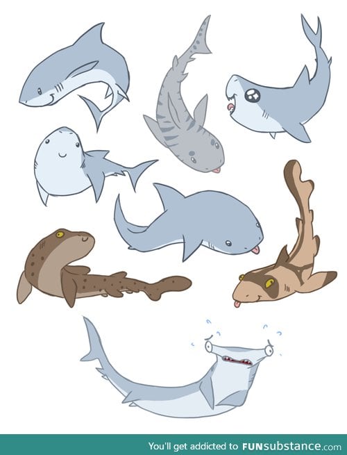 sharks don't have to be scary! (artist in source)
