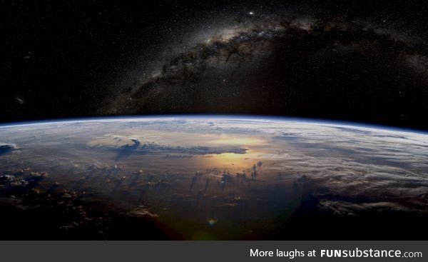 Milky way over the Earth