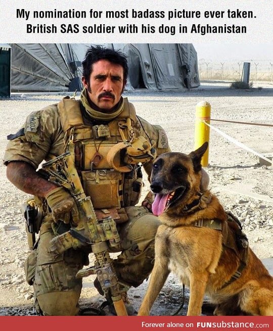 Badass picture of a soldier and his dog