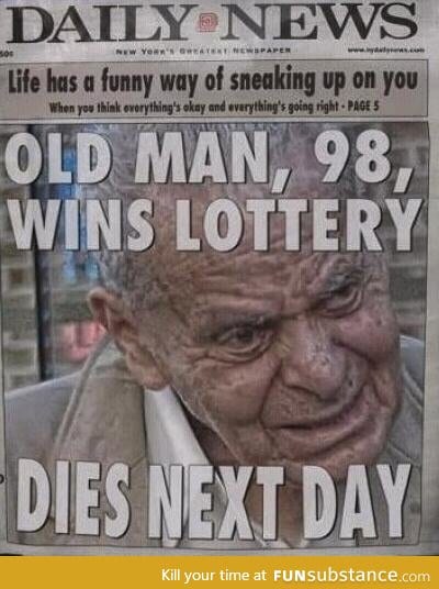 Bad luck Brian as an old man