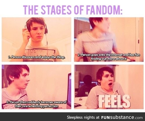 Four stages of being in a fandom