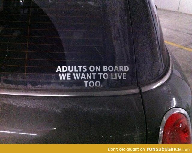 Bumper sticker for adults
